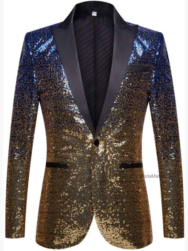 Men's Gradual Color Change Sequin Suit Jacket For Weddings Parties Prom